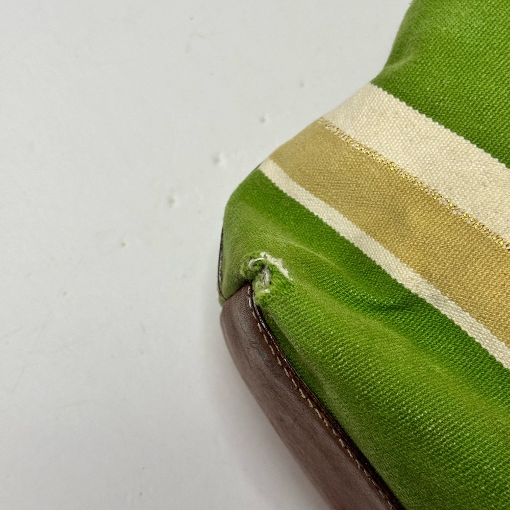 Kate Spade Green and Cream Striped Tote - Picture 2 of 11